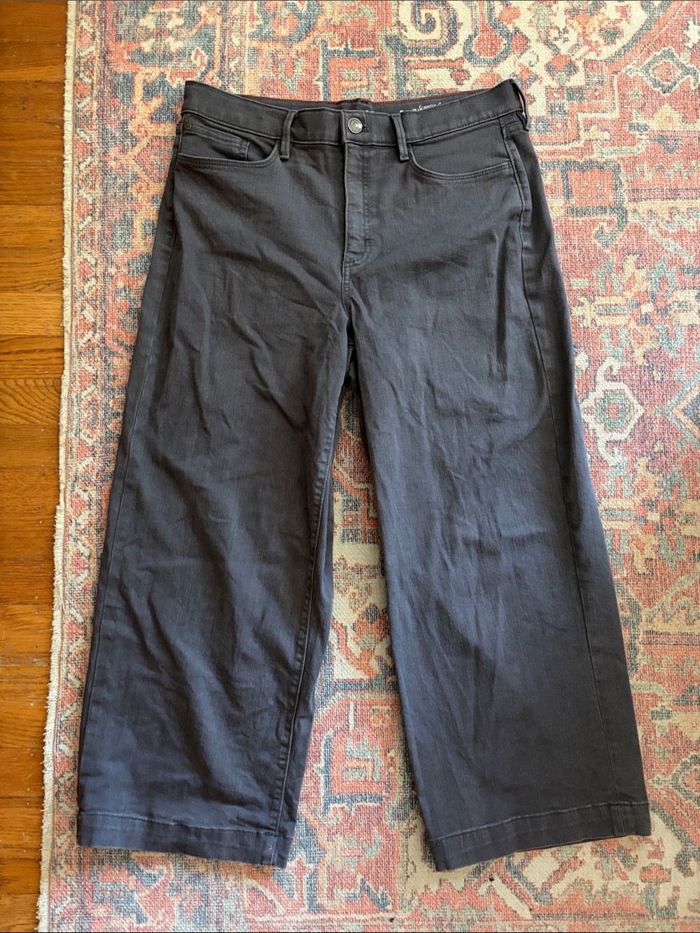 Eddie Bauer Wide Leg Crop Jeans - Slightly Curvy High Rise Stretch